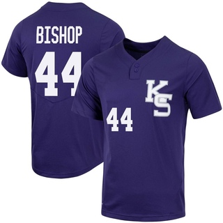 David Bishop Replica Purple Men's Kansas State Wildcats Full-Button Baseball Jersey